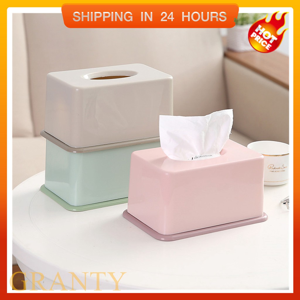 1Pc Plastic Simple Tissue Box Tissues Plastic Tissue Holder Shopee