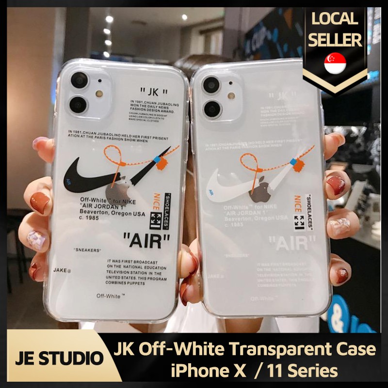 Jk Nike Off White Transparent Bumper Case For Apple Iphone X 11 Series Soft Simple Tpu Phone Cover Shopee Singapore