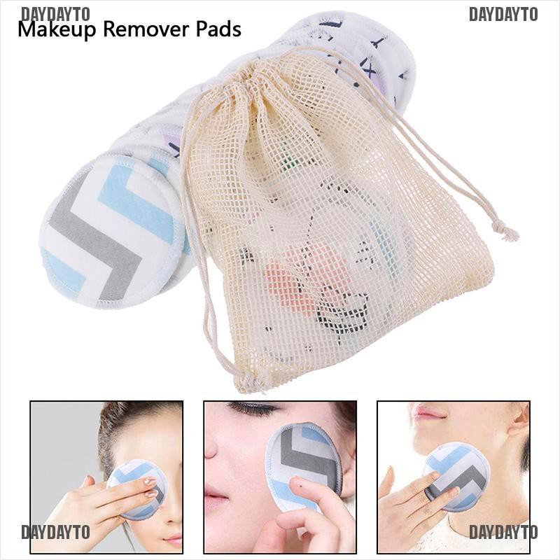 DAYDAYTO Cotton Reusable Make Up Remover Pad Facial Cleanser Double