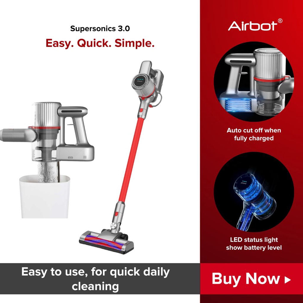 Airbot Supersonics 3.0 Cordless Vacuum Cleaner Handheld Stick Portable