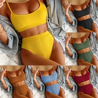 Image of U-neck Sexy Bikini High Waist Split Swimwear