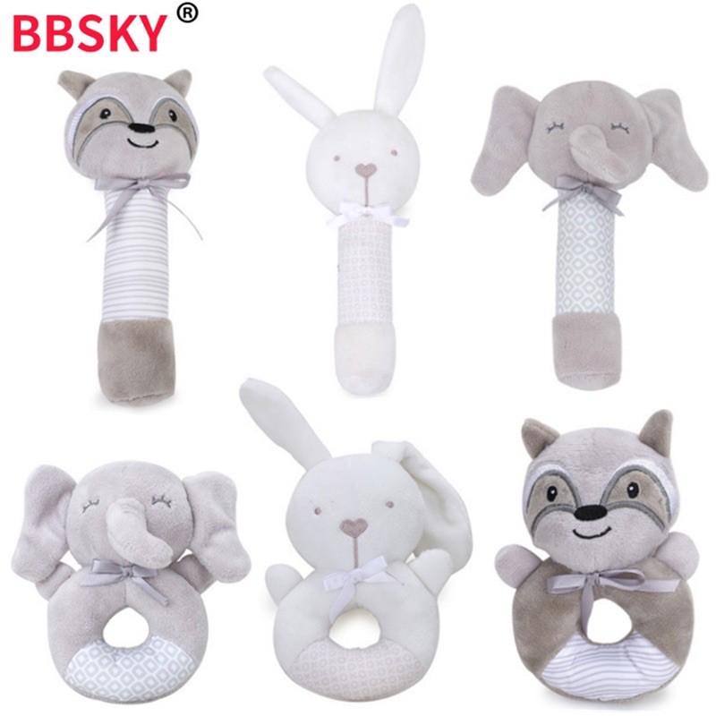 Shop Malaysia Bbsky Animal Round Rattle Plush Toy With Ring Ring Sound O Shape Infant Baby Soft Toys Shopee Singapore