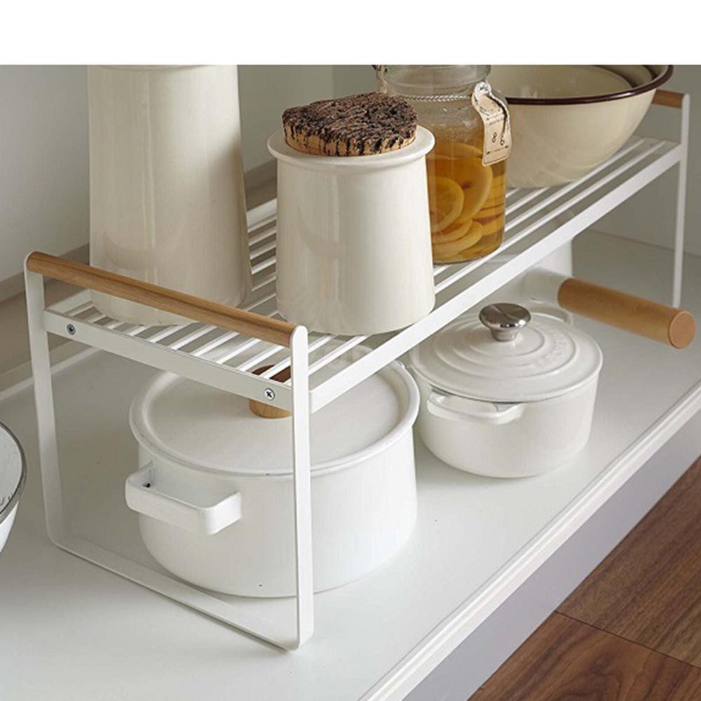 Storage Shelf Organizer Expandable, Kitchen Cabinet Stackable Shelves