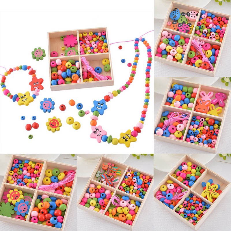 1Box Beads DIY Jewellery Making Kit Kids Creative Craft  Shopee Singapore