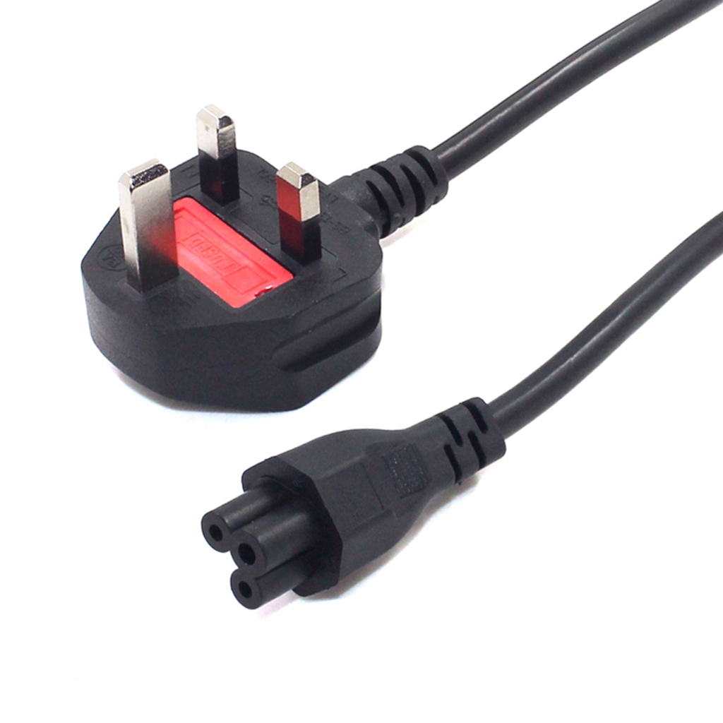 IEC320 C5 Cloverleaf Lead to UK 3 Prong AC Singapore Malaysia Plug ...