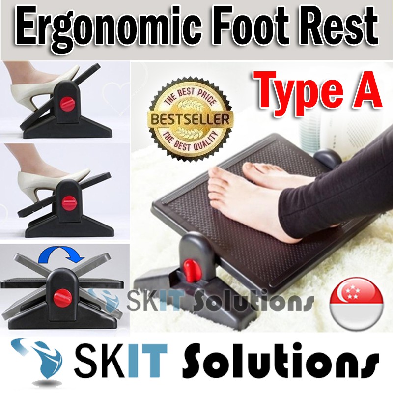 Ergonomic Adjustable Angle Under Desk Foot Rest Stool★2 Height Position