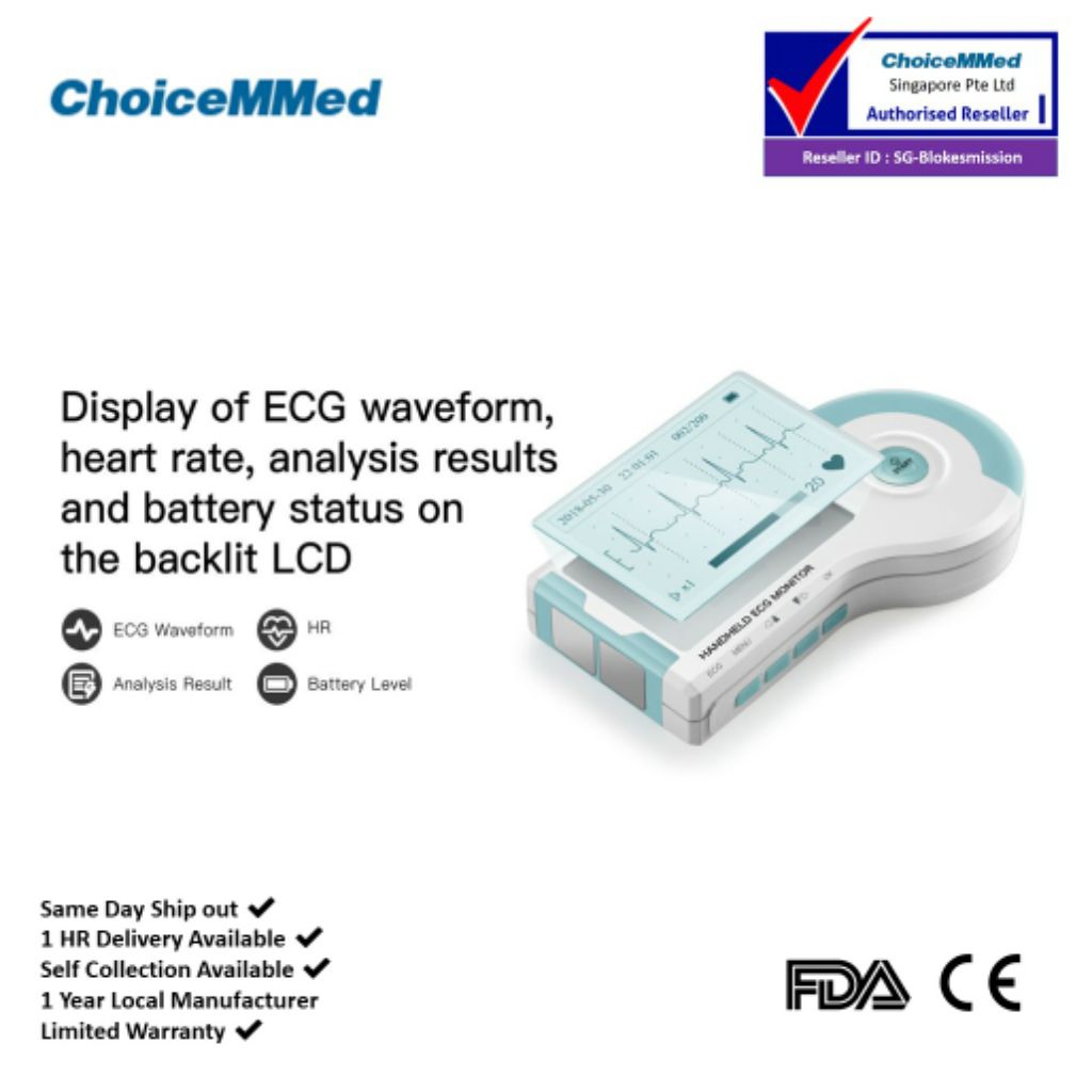 Electrocardiogram Portable Handheld ECG / EKG Monitor ChoiceMMed ...