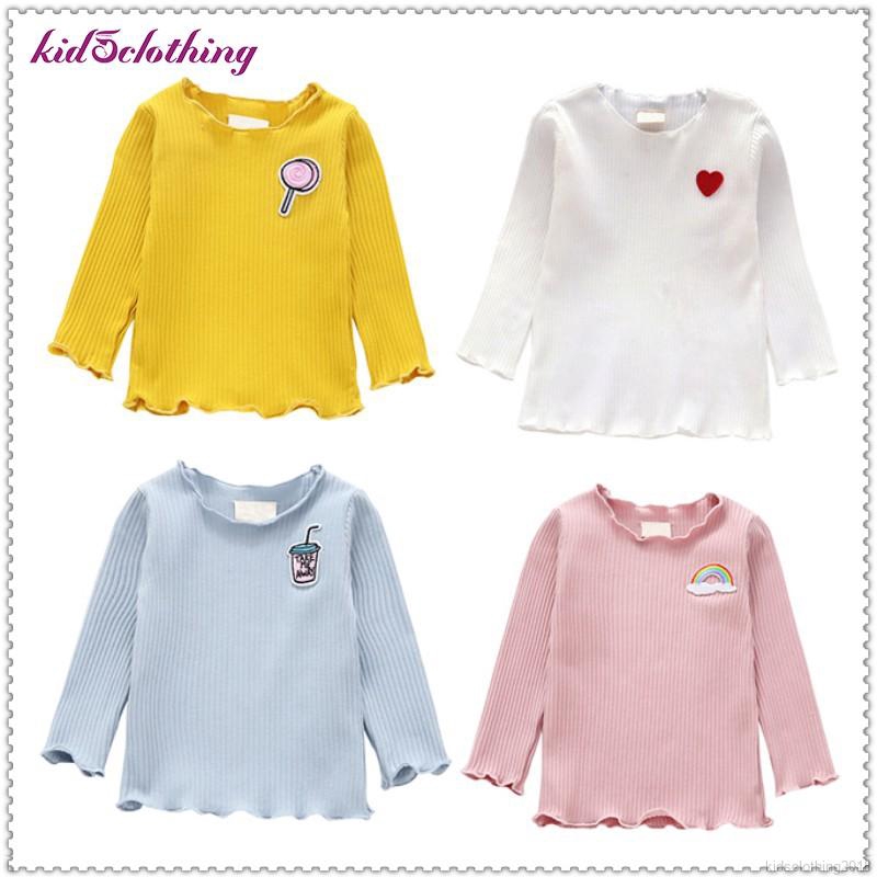 Baby Girls Candy Color Long Sleeve T 