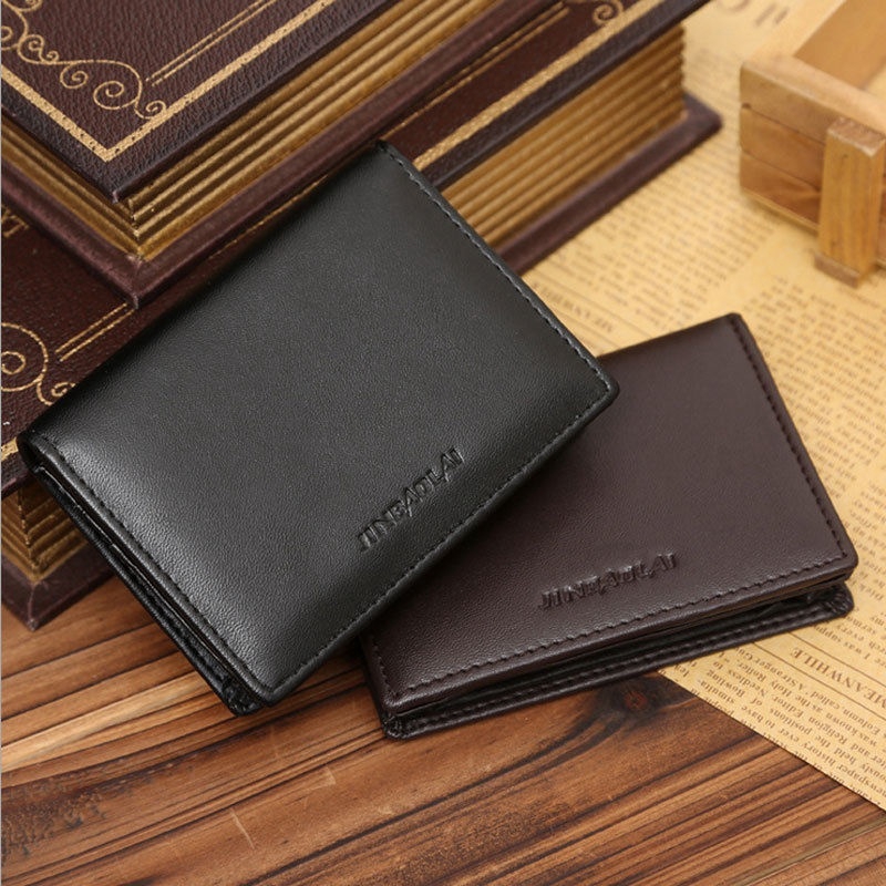 Fashion Sale Men's Luxury Soft  Black Leather Credit Card Holder Wallet KK