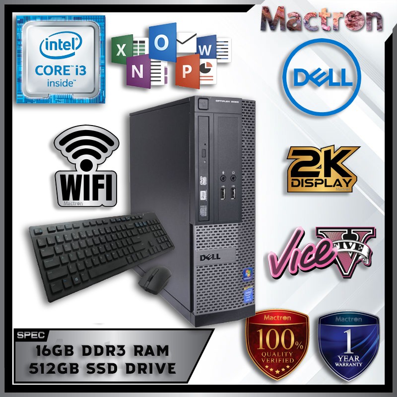 Dell Optiplex 3020 Sff Business Pc Intel Core I5 16gb Ddr3 Ram 512gb Ssd W10pro 1 Year Warranty Shopee Singapore