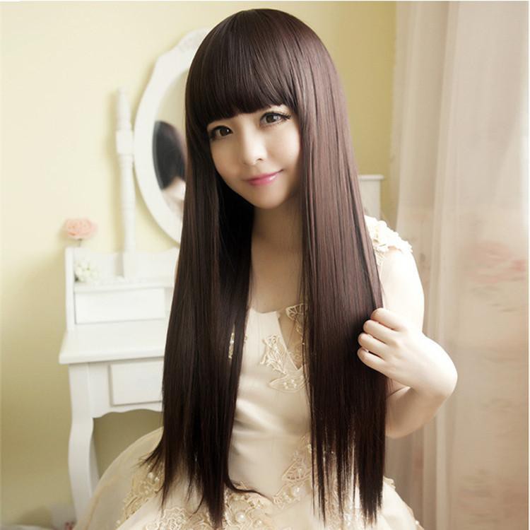 Korean Wig Long Hair Wig Fluffy Temperament Long Straight Hair