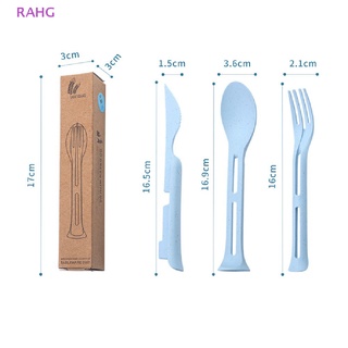 RAHG 3pcs Travel Portable Cutlery Set 3 In 1 Wheat Straw  Fork Spoon Dinnerware NEW #8