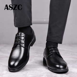 【ASZC】High Quality Brand Men Leather Shoes Fashion Black Formal Shoes For Men
