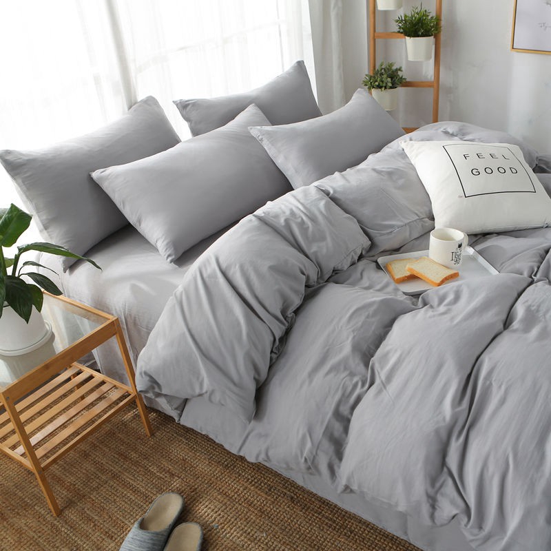 Simple Soft Thin Plain Color Washed Cotton Comforter/Quilt Cover