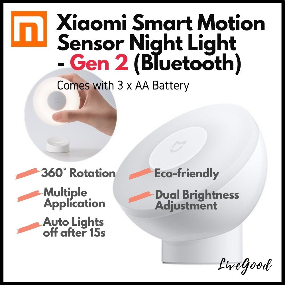 Xiaomi Smart Motion Activate Sensor Night Light, 360° Rotating, Gen 2