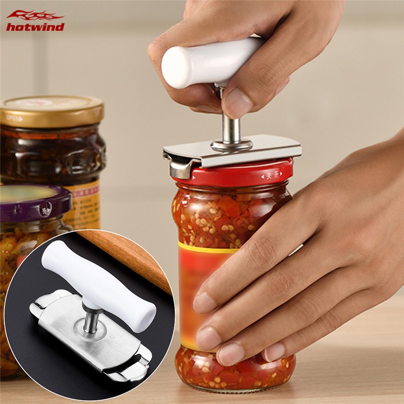 HW Adjustable Jar Opener Stainless Steel Lids off Bottle Opener Can
