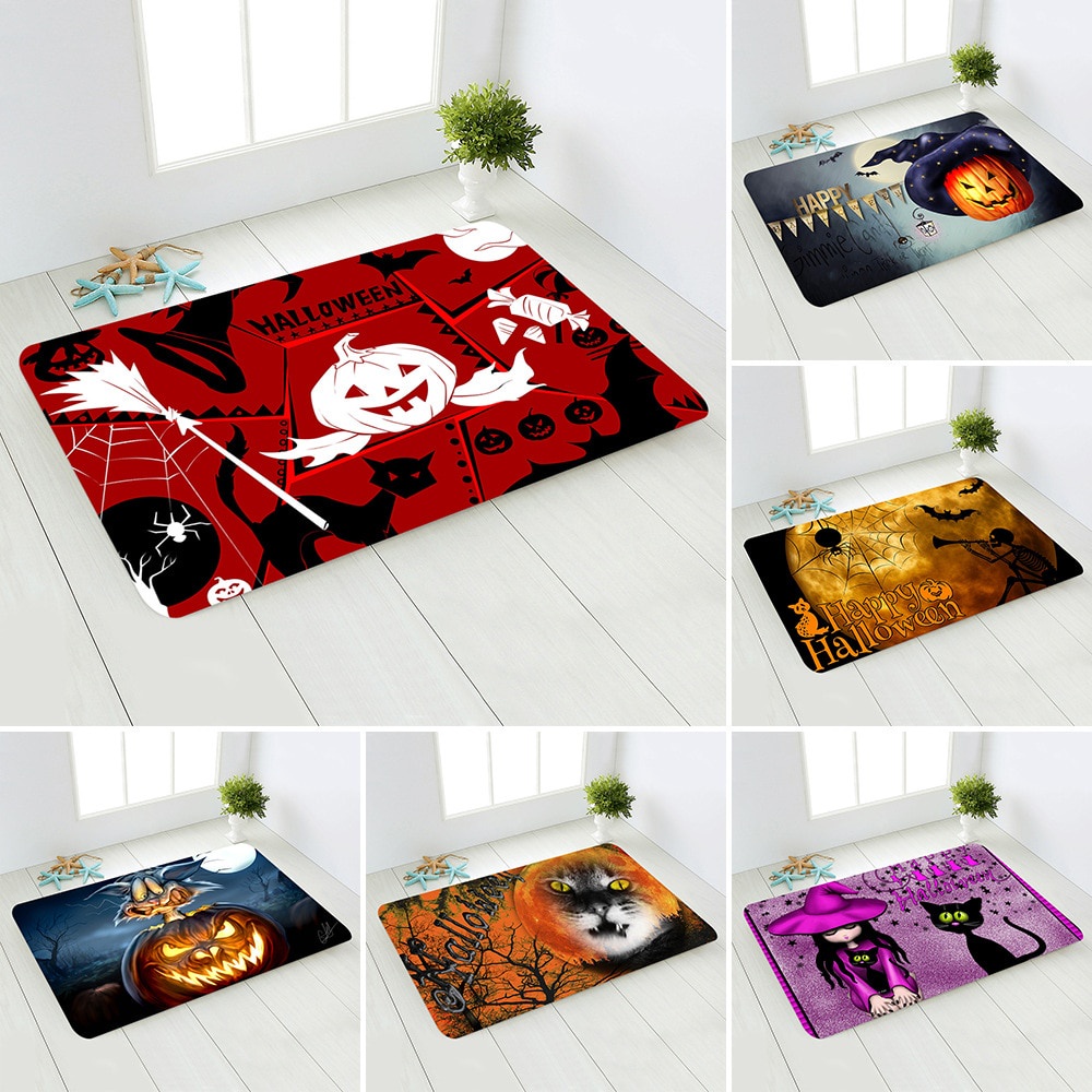 Doormat Halloween Pattern Anti Slip Absorb Water Bath Mat Bathroom Home Kitchen Bedroon Floor Mat Entrance Cm Dd 0101 Shopee Singapore