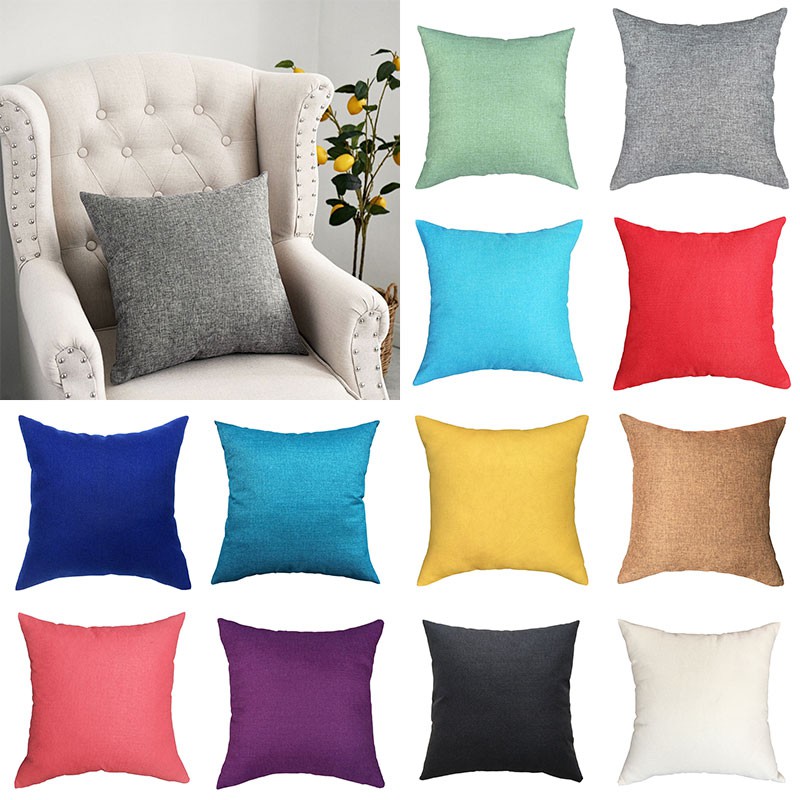 JUNGEN Colourful Cushion Cover 45x45cm Pillowcase for Sofa Decoration Linen Material 