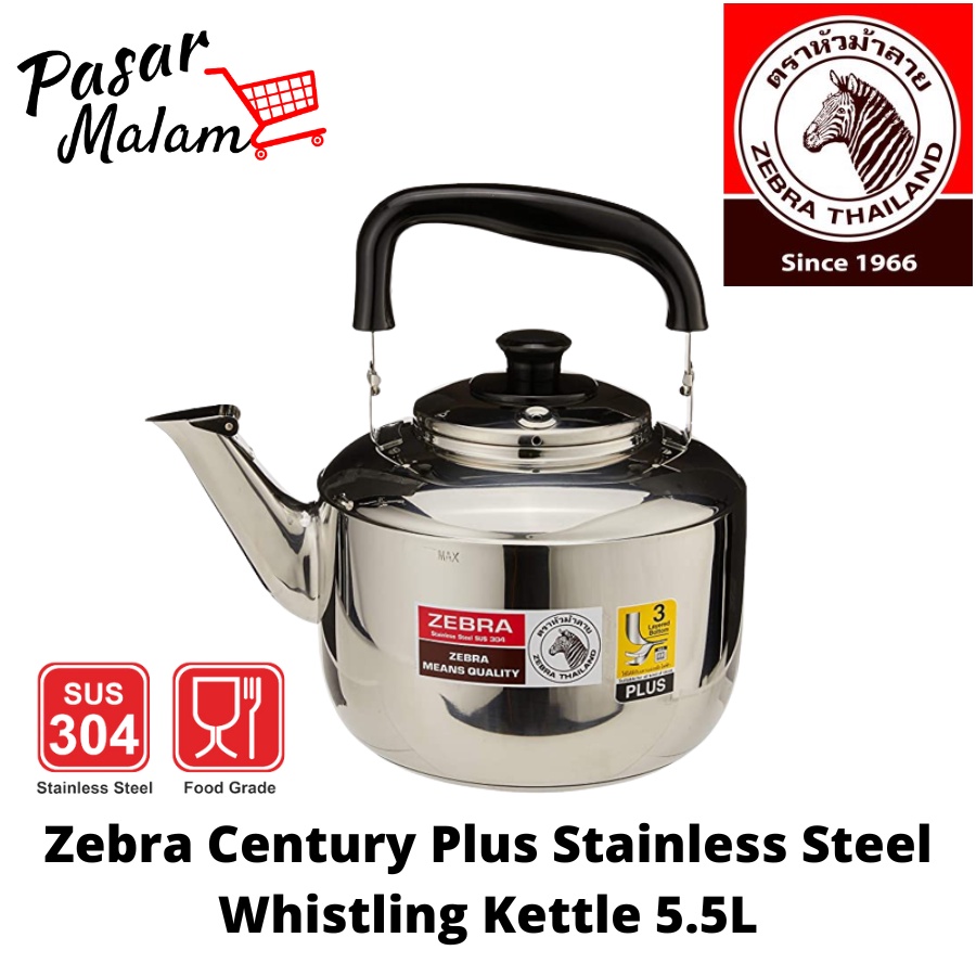 Zebra Century Plus Stainless Steel Whistling Kettle 5.5L Shopee Singapore