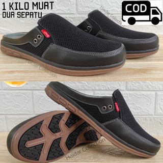 Men's Slippers Premium Synthetic Leather Slop Slip On Casual Boys Flexible Rubber Sole