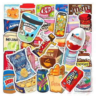 ❉ Yummy Delicious Food Series 01 Snacks Drinks Candy Stickers ❉ 50Pcs/Set Waterproof DIY Fashion Decals Doodle Stickers