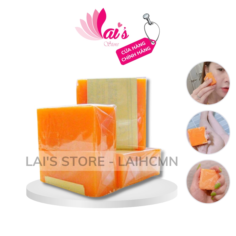 Thai Turmeric Orange Soap For Face And Body, White Skin, Reduce Back