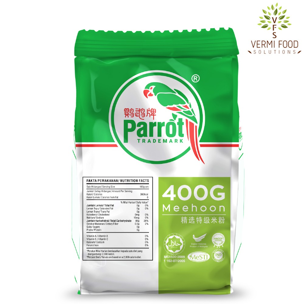 Shop Malaysia Parrot Botan Rice Vermicelli Traditional With No Seasoning 400g Mee Hoon Or Bihun Or Mihun Tanpa Perisa 鹦鹉牡丹传统米粉 Shopee Singapore