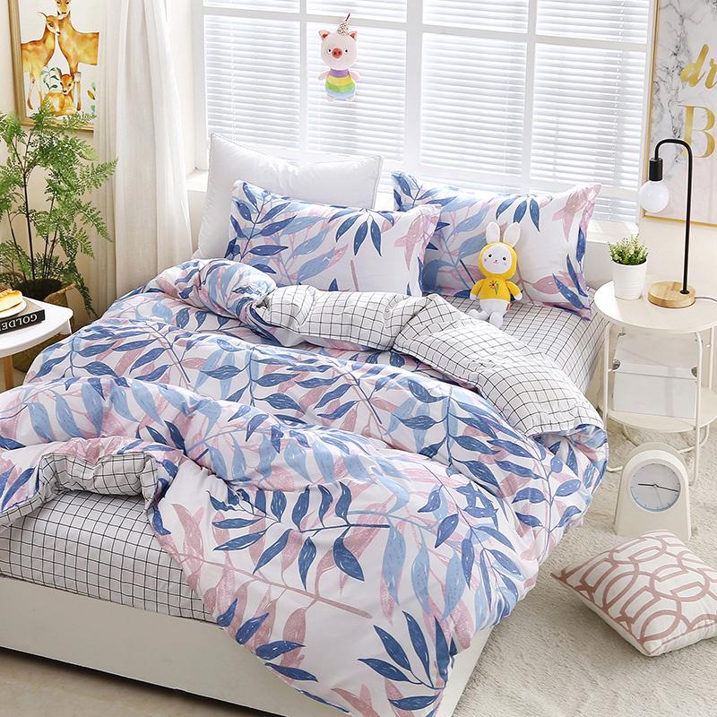 High Quality Bedding Sets 4pcs Set Cotton Coloured leaves ...