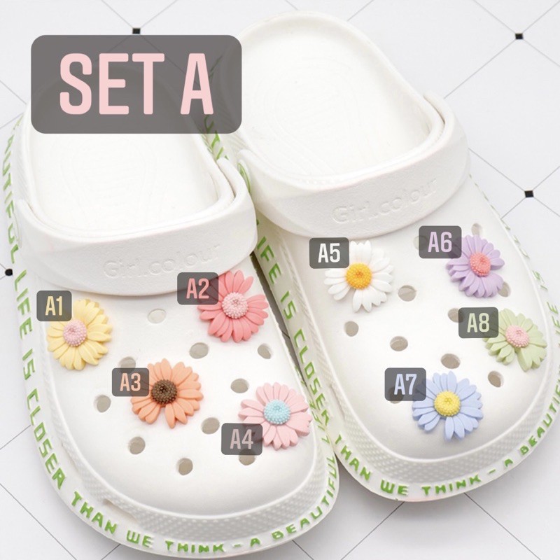 Jibbitz Crocs charms Big and Small Pastel Flower cute korean style