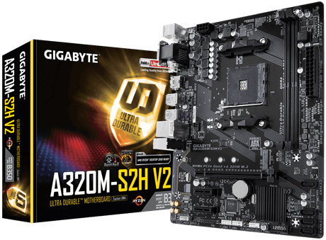 Gigabyte A320M S2H AM4 Motherboard Combo Deal AMD Ryzen 3 3200G / Ryzen 5 5600G / Ryzen 5 3600 / Ryzen 5 4500
