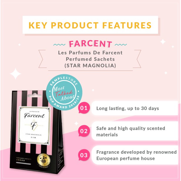 Farcent Les Parfums De Farcent Perfumed Sachets Star Magnolia 3s Shopee Singapore