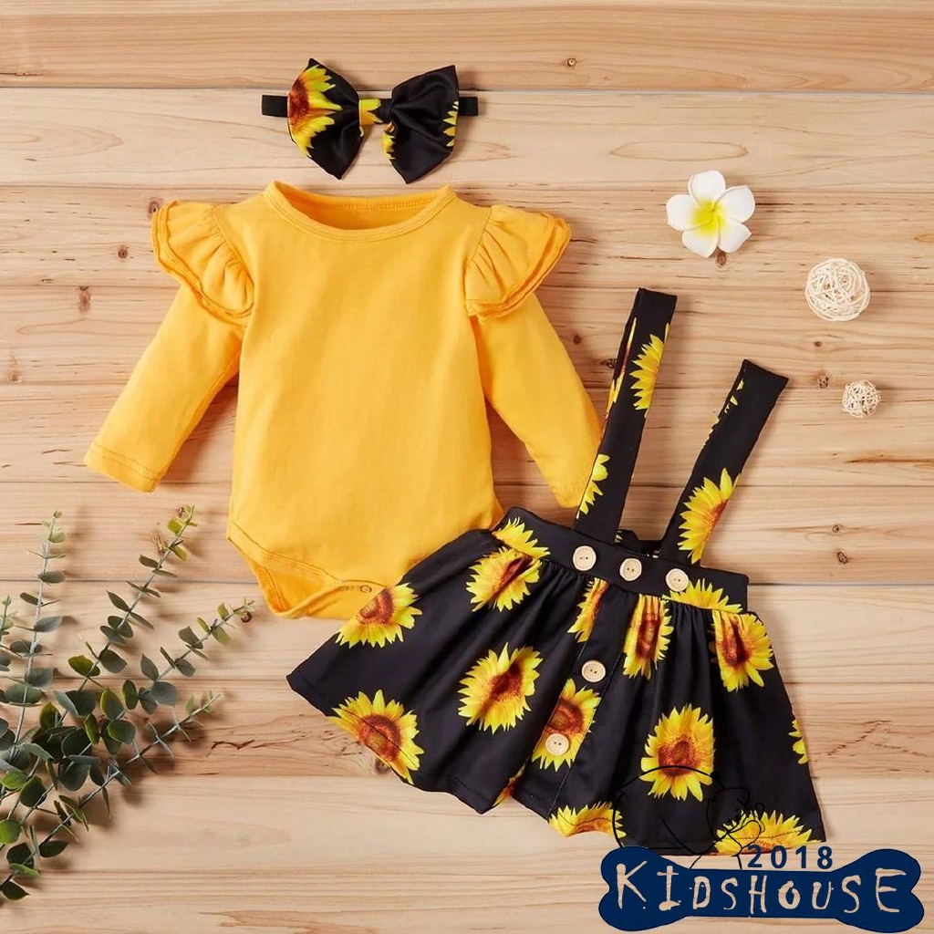 girls sunflower romper