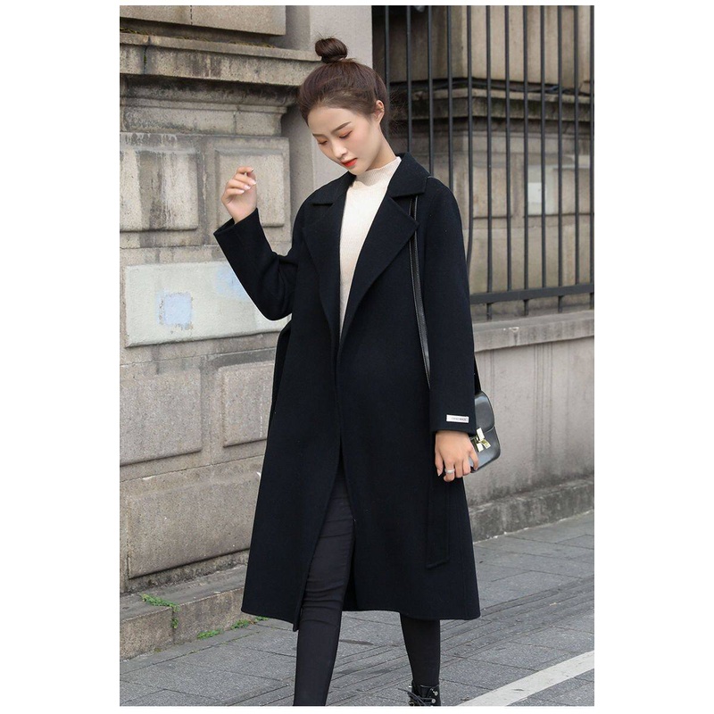 Image of Autumn and Winter New Fashion Women's Mid-length Trench Coat Thickened Woolen Coat #8