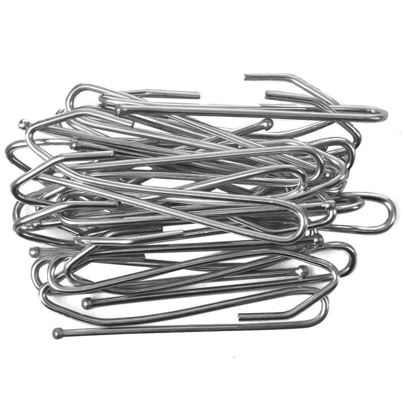 Single Pinch Window Metal Pleat Drapes Curtain Hooks Silver 20