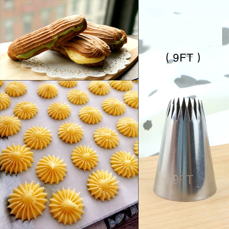 9FT open star extra large nozzle tip for piping eclairs cupcakes