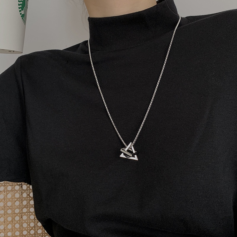 Image of 【AnnaHouse】Korean Geometric Square Necklace Fashion Ins Cool Wind Hip Hop Boys and Girls Simple Fashion  Versatile 012 #3