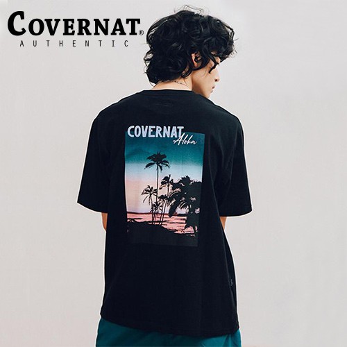 [COVERNAT] S/S ALOHA SUNSET TEE BLACK | Shopee Singapore