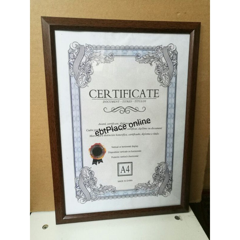 Formal Modern Certificate Frame A4 Document Frame Photo Frame Memories Official Use Frame Shopee Singapore