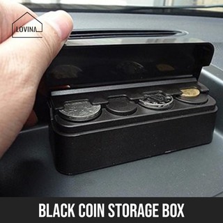Coin Storage Box Black Car Coin Case Storage Box Holder Container Organizer