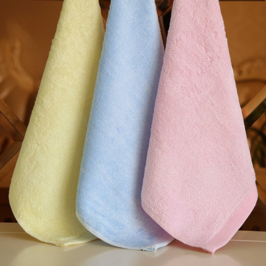 1pc Square Solid Color Bamboo Fiber Soft Face Towel Cotton Hand Bathroom Towel 