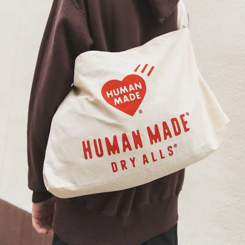 ナチュラルネイビー human made キャンパス ショルダーバッグ