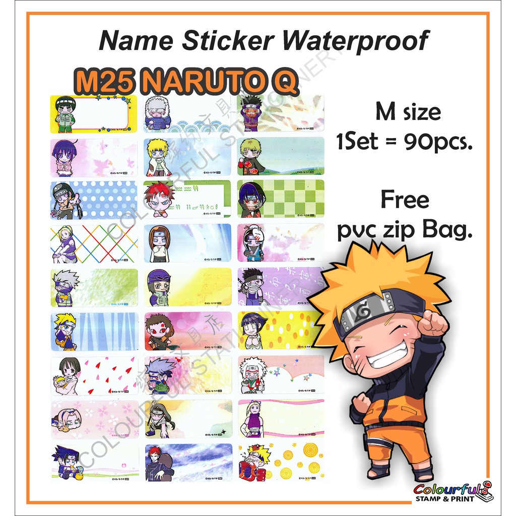 name sticker naruto q waterproof ready stock shopee singapore