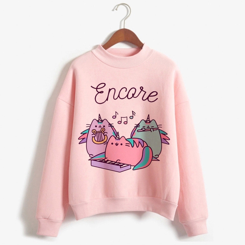 pusheen sweater And Hoodies women Hip Hop kpop Hooded femme Casual