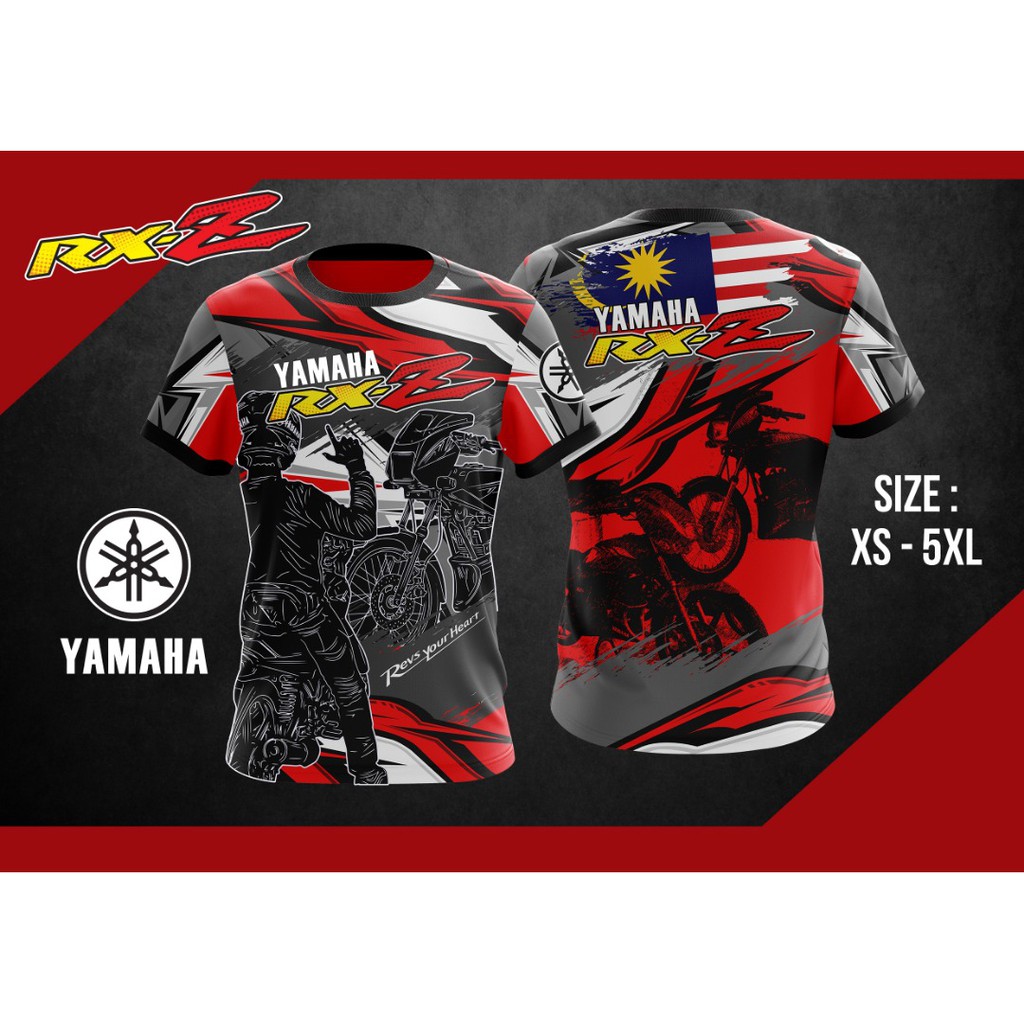 T Shirt Mat Motor Yamaha Three Side Logo Microfiber Kain Jersey Lengan Panjang Shopee Singapore