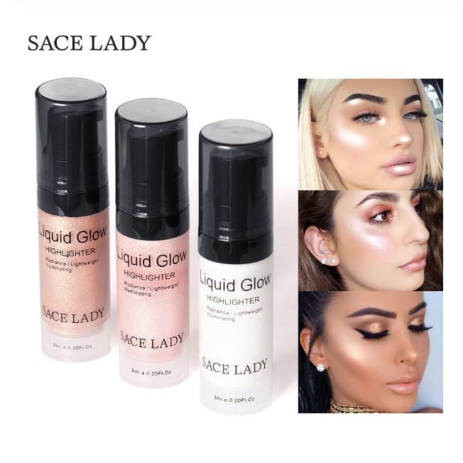 Sace Lady Face Highlighter Cream Liquid Illuminator Makeup Shimmer Glow Kit Make Up 6ml Shopee Singapore