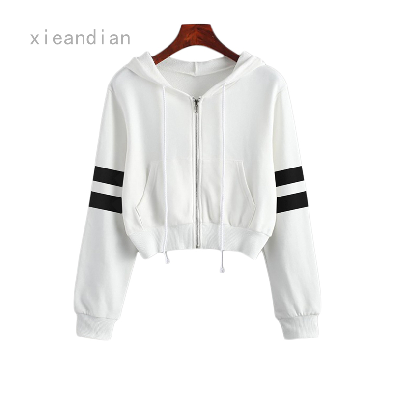 cropped zip up hoodie white