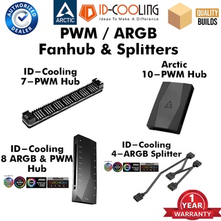 ID-Cooling/Arctic PWM ARGB RGB Fan Hub Splitter 4/7/8/10 Ports Fans 12V 4 Pin 5V 3pin