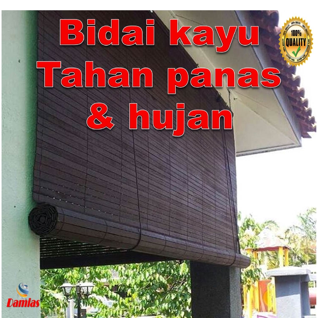  bidai kayu  wooden blinds 9 x 6 kaki 9 W x 6 H 