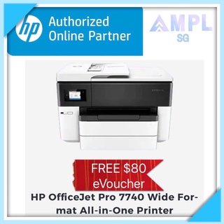 HP 7740 A3 OfficeJet Pro Wide Format MFP Printer- *A3 Printing/A3 flat bed Scanning*Free $80 eVoucher (HP 955 HP 955xl)