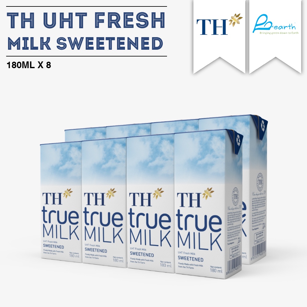 TH True Milk UHT Sweetened Fresh Milk 8 X 180ML LEXD Shopee Singapore